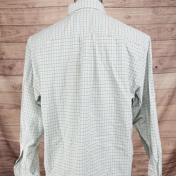 JOS A BANK EXECUTIVE COLLECTION YELLOW BLUE CHECK BUTTON DOWN SHIRT MENS SIZE L - Picture 4 of 6